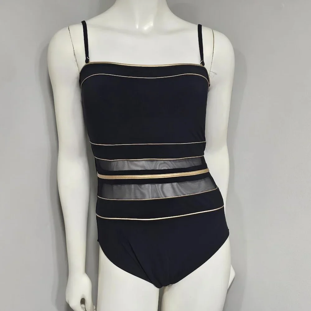 Gottex Onyx Bandeau Strapless One Piece Swimsuit NWOT - Picture 2 of 10